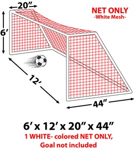 Epic Portable Soccer Goal Nets 6'x12'x20"x44"-EACH