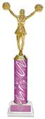 Cheerleader Pink/White P/W Twister Column Trophies