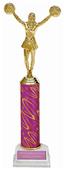 Cheerleader Pink/Gold P/G Twister Column Trophies
