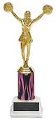 Cheerleader Pink Flame Column Trophies Cheerleader Pink Flame Column Trophies