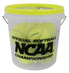 Worth NCAA 3 Gallon Bucket of NC12BB Softballs