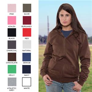 Vos Ladies Full Zip Hooded Sweat Shirt Lt. Weight