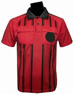 New Style Soccer Referee Jersey Short Sleeve-RED