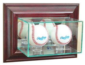 Perfect "Double Baseball" Wall Display Cases