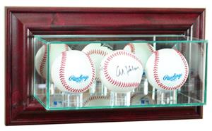Perfect "Triple Baseball" Wall Display Cases