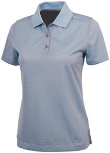 Womens Knit Poly Micro Stripe Polo Shirts