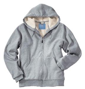Charles River Womens Sherpa Hooded Sweatshirt Gray