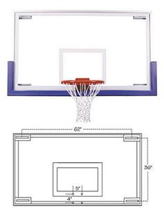 Unbreakable Short Glass Basketball Backboard 42x72