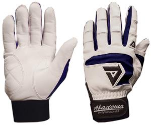 Akadema White/Navy Professional Batting Gloves