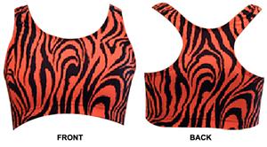 Gem Gear Orange Zebra Racer Back Sports Bra