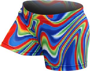 Gem Gear Compression Red & Blue Aurora Shorts