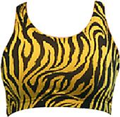 Gem Gear Gold Zebra Racer Back Printed Sports Bra