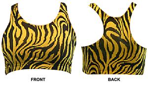 Gem Gear Gold Zebra Racer Back Printed Sports Bra