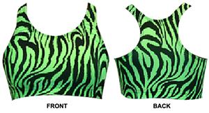 Gem Gear Green Zebra Racer Back Sports Bra