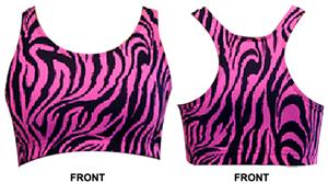 Gem Gear Pink Zebra Racer Back Sports Bra