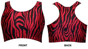Gem Gear Red Zebra Racer Back Sports Bra