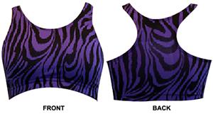 Gem Gear Purple Zebra Racer Back Sports Bra