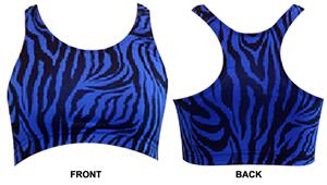 Gem Gear Royal Zebra Racer Back Sports Bra
