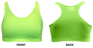 Gem Gear Yellow Neon Racer Back Sports Bra