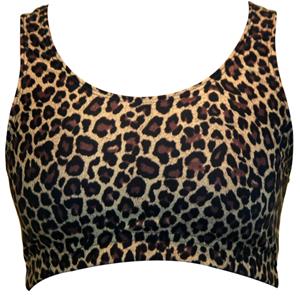 Brown Leopard Racer Back Printed Sports Bra