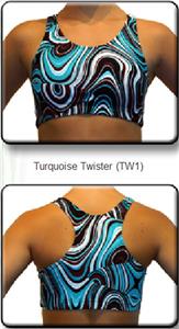 Gem Gear Turquoise Twister Racer Back Sports Bra