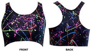 Gem Gear Paint Splatter Racer Back Sports Bra