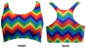 Gem Gear Tie Dye Zig Zag Racer Back Sports Bra