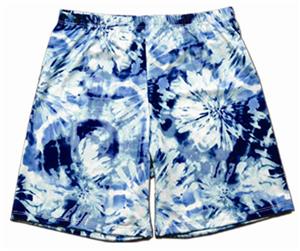 Miami Crazy Blue Tie Dye Compression Shorts
