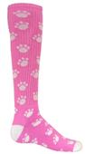Red Lion Pink Paw Print Athletic Socks Red Lion Pink Paw Print Athletic Socks