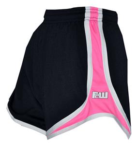 Fit 2 Win Womens Sprinter Black/Pink Pique Shorts