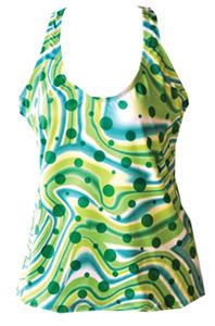 Fit 2 Win Isabelle Green Swirl Sports Tank