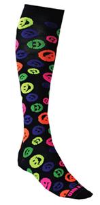 Fit 2 Win Smiley Face Over the Calf Crazy Socks