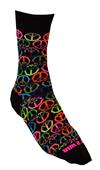 Fit 2 Win Peace Sign Crazy Crew Socks