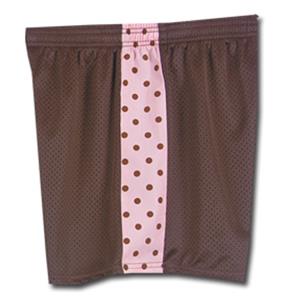 Fit2Win Daisy Polka Dot Brown Pink Mesh Shorts