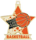 2.5" Star Basketball Medal M-715B