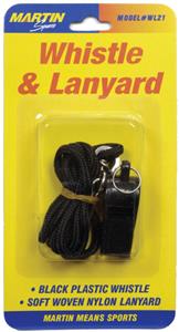 Martin Small Black Whistle & Lanyard