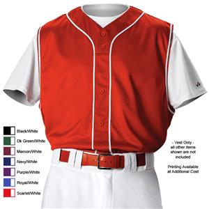 Alleson PROFVB Adult Full Front Baseball Vests