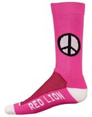 Red Lion Imagine Peace Sign Pink Crew Socks Red Lion Imagine Peace Sign Pink Crew Socks