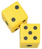 Champion Sports 6" Yellow Coated Foam Dice (Pair) Champion Sports 6" Yellow Coated Foam Dice (Pair)