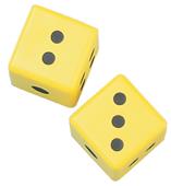 Champion Sports 3" Yellow Coated Foam Dice (Pair)