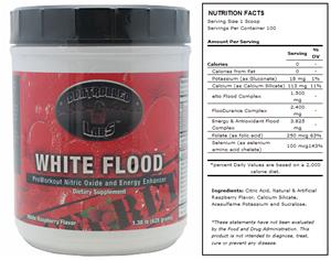 White Flood Raspberry Pre-Workout Supplement