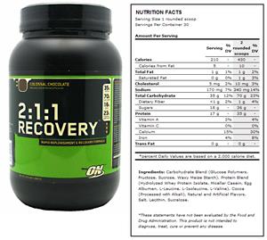 2:1:1 Recovery Chocolate Post-Workout Supplement