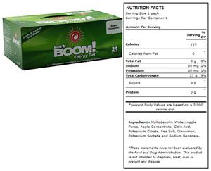 Carb Boom Energy Gel - Apple Cinnamon 24pk