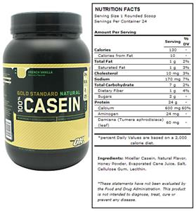 Optimum Nutrition Natural Casein - French Vanilla