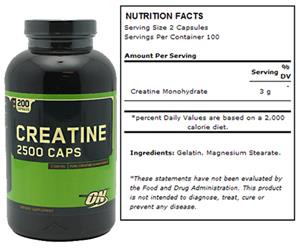 Optimum Nutrition Creatine 2500mg 200 Caps