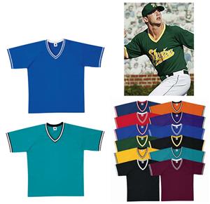 Heavyweight V-Neck Baseball Jerseys W/Braid CO