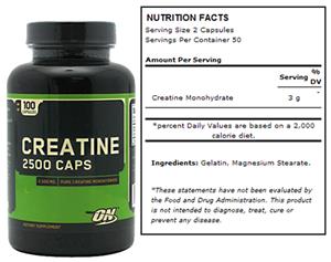 Optimum Nutrition Creatine 2500mg 100 Caps 