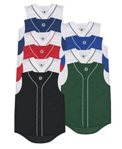 Sleeveless Full Button Baseball Jersey-Closeout