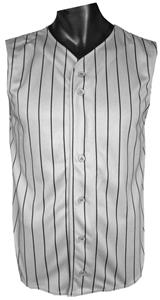 Pinstripe Sleeveless Button Knit Jersey CLOSEOUT