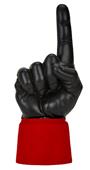 UltimateHand Foam Finger Black Hand/Jersey Combo